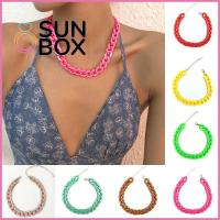 SUN BOX โบฮีเมียน ของขวัญมิตรภาพ โกธิค ฮิปฮอป Choker อะคริลิค ปลอกคอ สร้อยคอพังค์ จี้ สร้อยคอโซ่ ฮิปฮอป