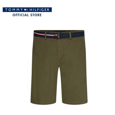 Tommy Hilfiger กางเกงขาสั้นผู้ชาย รุ่น MW0MW24874 RBN - สีเขียว