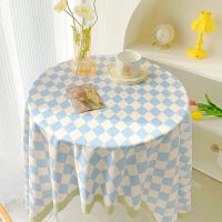 Ins Checkerboard Plaid Tablecloth Vintage Dining Cafe Table Cloth Simple Desk Table Cover Home Decor Background Cloth Desk Mat