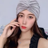 Women Swimming Hat Solid Color Long Hair Bathing Cap Pool Turban Swim Elastic Free Size Drape Nylon Sport Stretch R5U7 Swim CapsTH