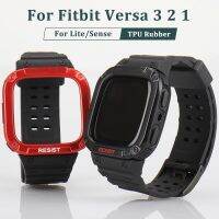 ♕♚ 2022 สายคล้องคอสำหรับ Fitbit Versa 3 2 1 ฝาครอบสมาร์ทนาฬิกา TPU Shell สำหรับ Versa Sense Protector อุปกรณ์เสริมกีฬา watchband