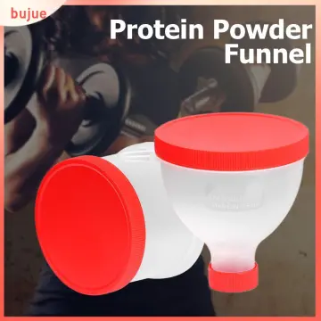 Protein funnel: 2-pack portable supplement holder, protein powder containers