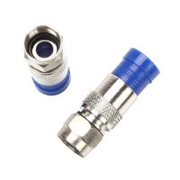 10Pcs RG6 Waterproof All-Copper Case Connector Coaxial Compression Squeeze F head Connector