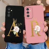 เคสโทรศัพท์สำหรับ Samsung Galaxy A14 A13 A14เคสป้องกันซิลิโคนรูปสี่เหลี่ยมลายตัวอักษรดอกไม้กันกระแทกแบบแฟชั่นเคสฝาหลังสำหรับ Samsung เคสกันกระแทกขนาด14 A 13 4G 5G