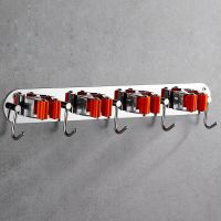 Broom Hanger Mop and Broom Holder Broom Organizer Grip Clips Wall Mounted Garden Storage Rack with Screws