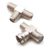 【YF】 2pcs F male female Socket to 2 Adapter connector 3way T type Splitter SMA Male Two Female plug coaxial cable