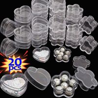 1-20pcs Mini Transparent Plastic Storage Box Acrylic Heart Boxes Pill Moisture-proof Small Case DIY Jewelry Portable Packaging