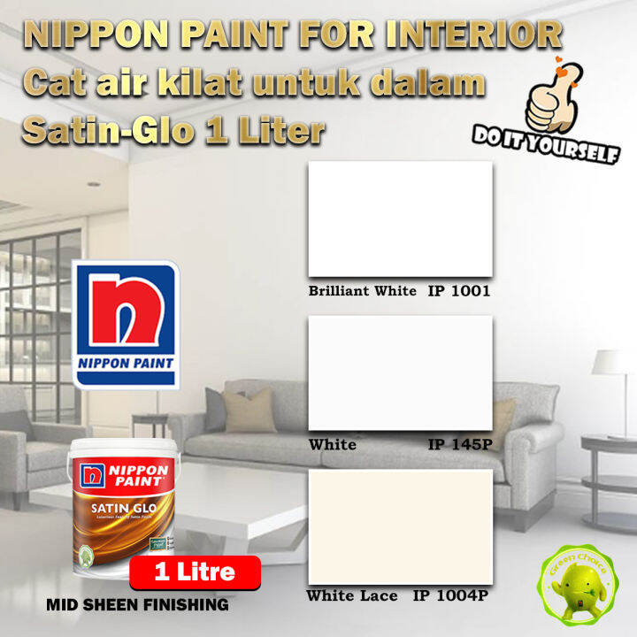 Nippon Paint Paint for Interior SatinGlo 1 & 5 Litre Brilliant White