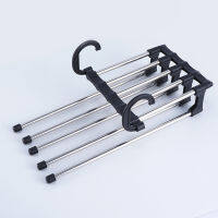 5 in 1 Pant Rack Multifunction Shelves Stainless Steel Multi-functional Wardrobe Magic Trouser Hanger Coat Storage Organization