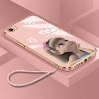 เคสลายเจ้าหญิงน่ารักสำหรับ Vivo Y81i Y81 Y71 Y67L Y67 Y66 V5 Plus V5S เคส V5 Lite เคสเด็กผู้หญิงลายการ์ตูนน่ารักๆเคสสายคล้องแบบมีเคสซิลิโคนนิ่มชุบโลหะ