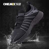 ONEMIX 2022 New Black Running Shoes for Men Waterproof Breathable Training Sneakers Male Outdoor Anti-Slip Trekking Sports Shoes