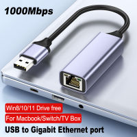 1000Mbps USB 3.0การ์ดเครือข่าย Type C Gigabit Ethernet Adapter USB To RJ45 Lan สำหรับโน้ตบุ๊ค Xiaomi Mi กล่อง Nintendo Switch