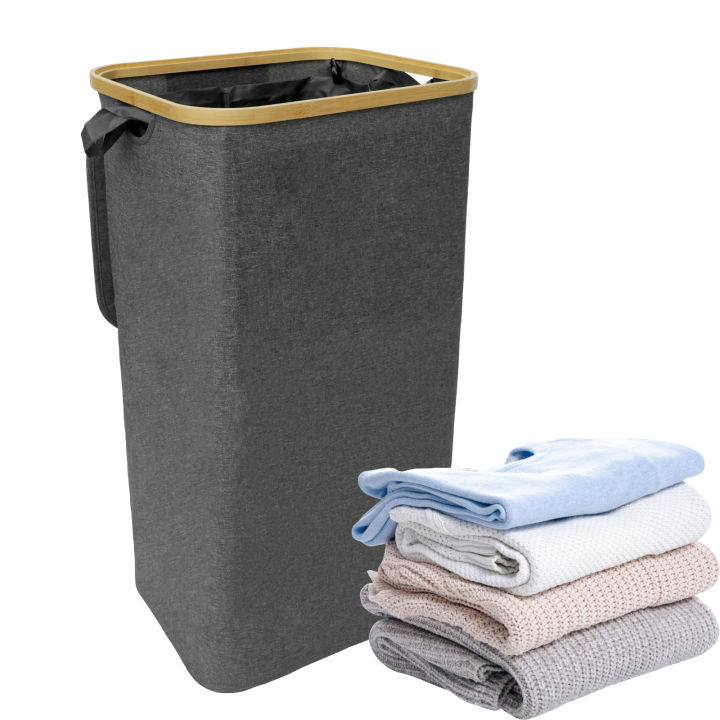 ตะกร้าซักผ้า90l-ความจุขนาดใหญ่ซักรีดถังพับแบบพกพาซักรีดขัดขวางที่มีถุงภายในที่ถอดออกได้อเนกประสงค์