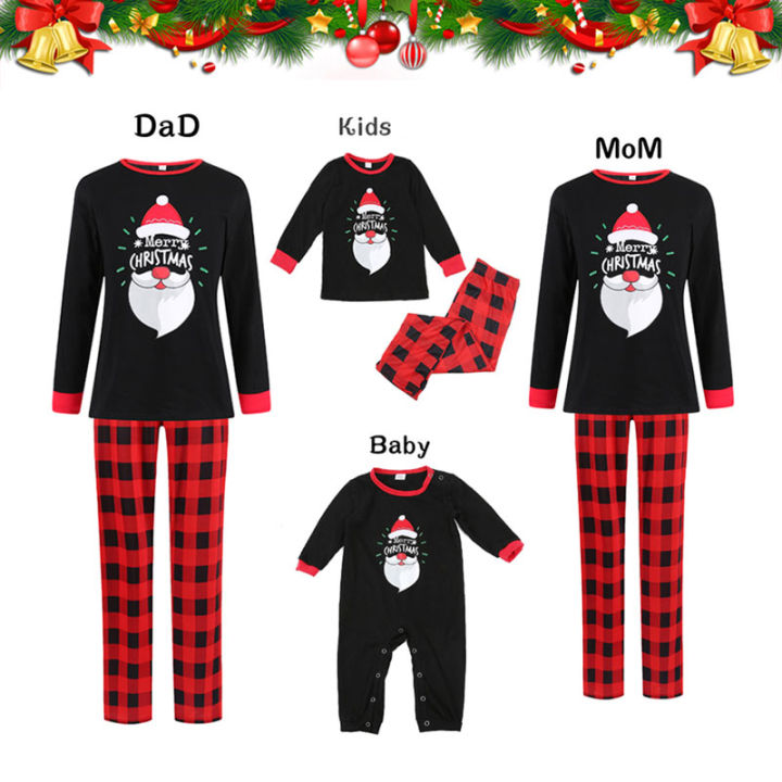 family-christmas-pajamas-clothing-2021-dad-mother-kids-baby-new-year-print-sleepwear-xmas-family-clothing-sets-family-look-cloth