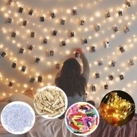 LED String Lights with Photo Clip Fairy Lights Garland Christmas Lights DIY Outdoor Wedding Decorations Curtain Lamp USB Battery