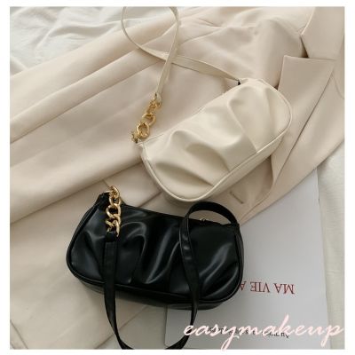 ☑☫ Fashion sling bag Women Underarm Bag Baguette Bag Hobos Cloud Tote Bags Korean Crocodile Skin Hobo Baguette Bag with Gold ChainChain Female Bag