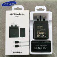 {KOLT Digital} Samsung S23 S22 S21 S20 Note 20 Ultra 10 Plus 45W ที่ชาร์จปลั๊กในสหราชอาณาจักรอังกฤษ PD อแดปเตอร์ชาร์จแบตเตอรี่ความเร็วสูงสุดๆสำหรับ Galaxy Z พลิกได้4 3 2 A73