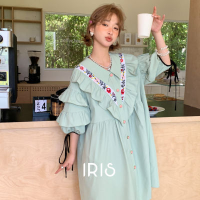 【พร้อมส่ง】「สินค้าลิขสิทธิ์แท้」IRIS BOUTIQUE ID2023K206 Vanilla ice cream dress ชุดเดรสยาว เดรส