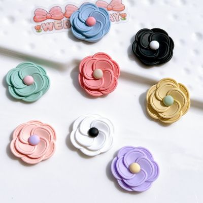 20Pcs Cute Pearl Flower Flat back Resin Cabochons Embellishments for Scrapbooking Craft DIY Hair Accessories Phone Decoration