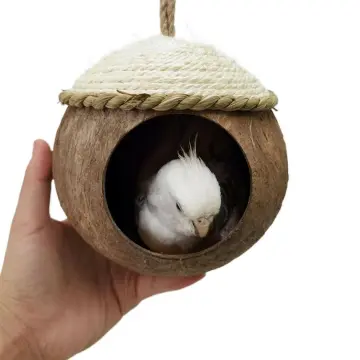 Hand Made Natural Bamboo Bird House Parrot Finch Hideout-Taobao