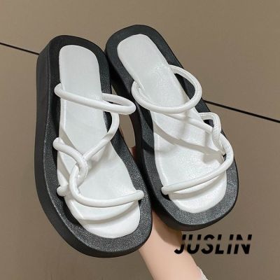 JUSLIN ร้องเท้า รองเท้าแฟชั่น สะดวกสบาย สไตล์เกาหลี แฟชั่น 2023 ใหม่ MAR2906