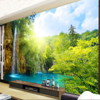 [hot]Custom 3D Photo Wall Paper Waterfall Landscape Wall Covering Wallpaper For Living Room Bedroom Decor Wallpaper Murals Forest