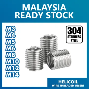 M3 M4 M5 M6 M8 M10 M12 Stainless Steel Helicoil Insert Thread Repair Inserts