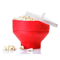 Microwave Popcorn Maker Silicone Popcorn Bucket Bowl With Lid Collapsible Container High Quality Tableware Kitchen Gadgets