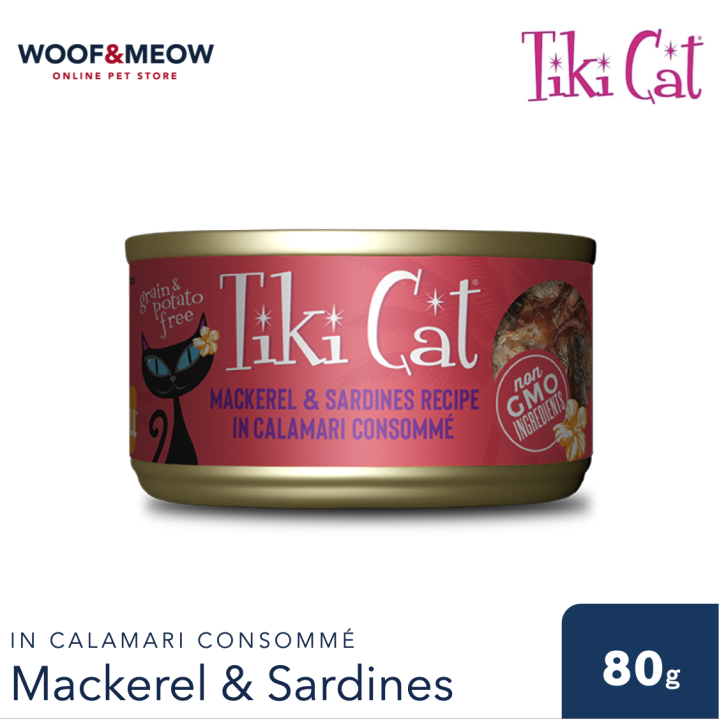 Tiki Cat Makaha Grill Mackerel & Sardines in Calamari Consomme 80g