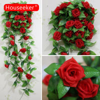 Houseeker 2.3Mดอกกุหลาบอย่างใยไหมเถาไม้เลื้อยพวงมาลัยแขวนดอกไม้ประดิษฐ์Party/Home/ของตกแต่งงานแต่งงาน