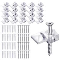 Mirror Mounting Clips Lightweight Mirror Wall Mount Clips 20 Sets Mirror Hanging Kit Mounting Hardware For Fixing Glass Cabinet Valves