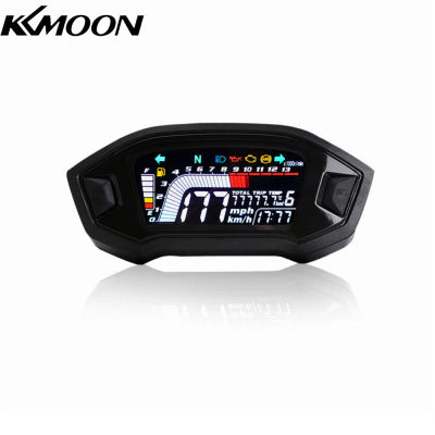 KKmoon รถจักรยานยนต์ S Peedometer สากล T Achometer จอแอลซีดีดิจิตอลวัดระดับน้ำมันเชื้อเพลิงเมตรสำหรับ1,2,4ถัง