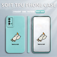 เคส Redmi 9T case Cartoon Duck สแควร์ซอฟต์ซิลิคอนฟูลเฮาส์ป้องกันการกระแทก ฝาหลังยางกันกระแทก