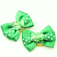 Armi store Handmade Saint Patricks Day Simple Dot Pattern Pets Ribbon Dogs Bow 29009 Festival Dog Show Boutique Wholesale