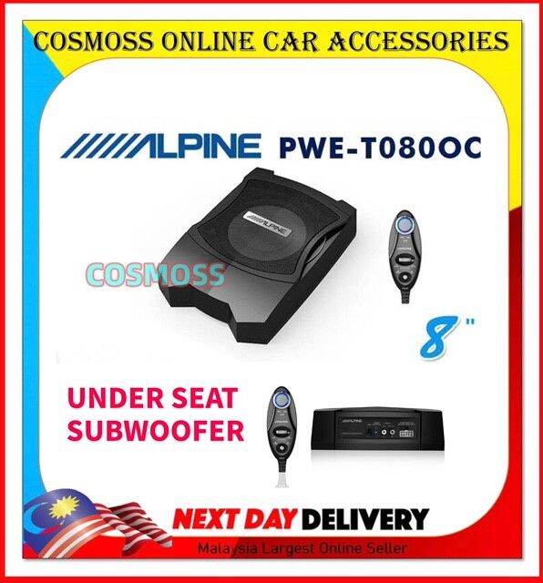 Alpine PWET080C Car 8" Powered Enclosed Subwoofer UNDERSEAT SUBWOOFER
