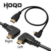 90องศา M Icro HDMI เพื่อ HDMI เข้ากันได้ขึ้นซ้ายมุมขวา M Icro HDMI เคเบิ้ลสำหรับกล้องดิจิตอล GH4แท็บเล็ต50เซนติเมตร150เซนติเมตร