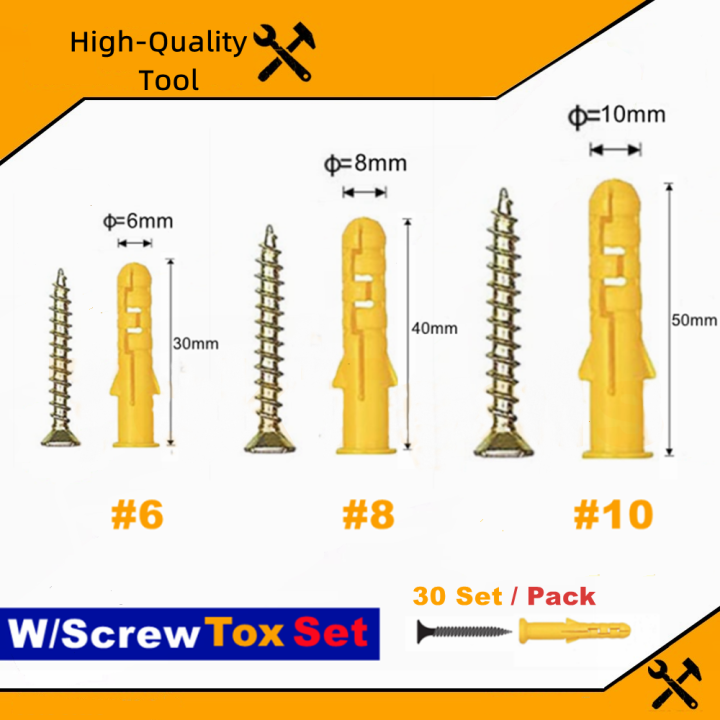 Tox Wall Plug W/ Stopper & Tax Pan Head Screw For Wood 1SET/PACK Tox ...