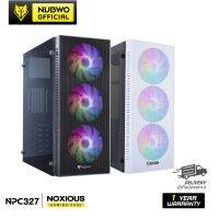 เคส Nubwo NOXIOUS NPC327 COMPUTER GAMING CASE มีให้เลือก 2 สี Black/White ฟรีพัดลมเคส 3 ตัว ของแท้ประกันศูนย์ 1 ปี