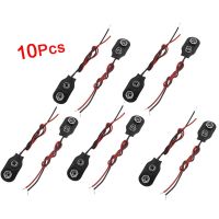 10 Pcs Faux Leather Shell 2 Wired 9V Battery Connector