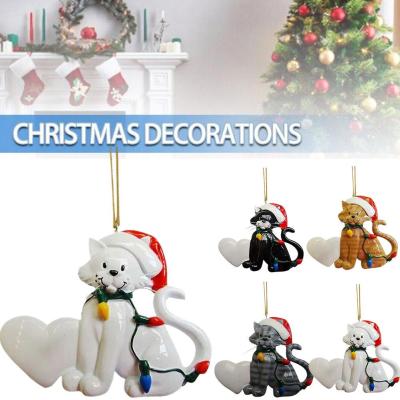 Christmas Cat Animal Decorations Decorations Hang Creative Christmas Pendants With Trees Cartoon Cute X5S3