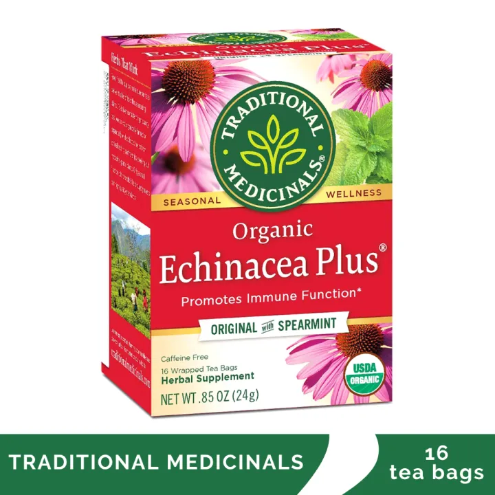Traditional Medicinals Echinacea Plus Original with Spearmint Caffeine