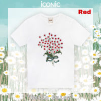 iCONiC - Hello Daisy T-shirt #4435 สีแดง - เสื้อยืดแขนสั้น ปักดอกเดซี่ 3 มิติ เสื้อยืด เสื้อแฟชั่น เสื้อแฟชั่นผญ เสื้อออกงาน เสื้อทำงาน เสื้อไฮโซ