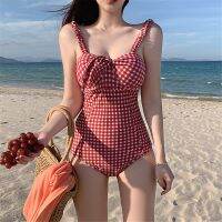 ชุดว่ายน้ำวันพีช Bandeau Wanita Kot-Kot Baju Renang ดัน Monokini Pad Berenang Perapi โบว์ Trikini Baju Korea Gaya