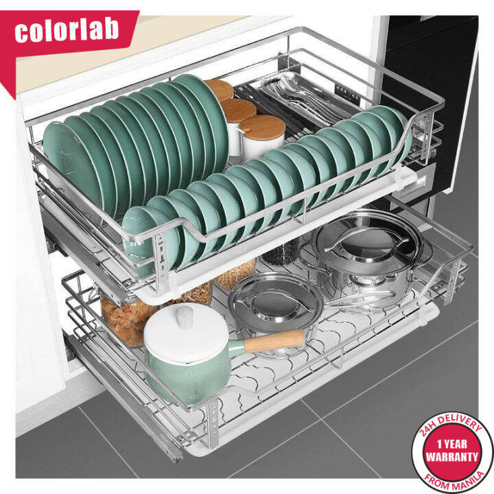 Colorlab Pull Out Dish Rack For Basket For Kitchen