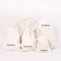 Cotton Gift Pouch Jewelry Packaging Cloth Drawstring Bag Makeup Wedding Storage Gift Bags Wrapping Supplly Print Logo Wholesale