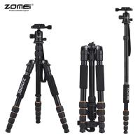 ZOMEI Q666 59 นิ้วขนาดกะทัดรัดอลูมิเนียมอัลลอยแบบพกพาขาตั้งกล้อง Monopod กับหัวลูก/แผ่น/กระเป๋าใส่โน๊ตบุ๊คแบบพกพาสำหรับ Canon Nikon SONY DSLR