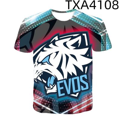 EVOS team logo T-shirt, 3D-printed mens and womens short-sleeve shirt, comfortable and breathable