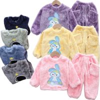 2022 New winter Baby Boy Girl Thicken Pajamas Set Flannel Fleece Toddler Child Warm Catoon Sleepwear Kids Home Suit 0 6Y