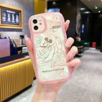 เคสป้องกันสำหรับ Redmi Note 10 5G Xiaomi 11 Lite 12 POCO M3 Pro 5G อวกาศนักบินอวกาศ Mickey ขอบคลื่นคลุมเต็มเลน