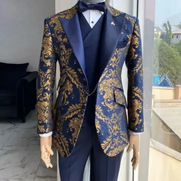 Classy 3 Pieces Suits Royal Blue Suit for Wedding Groom Wear Trajes De in  2024